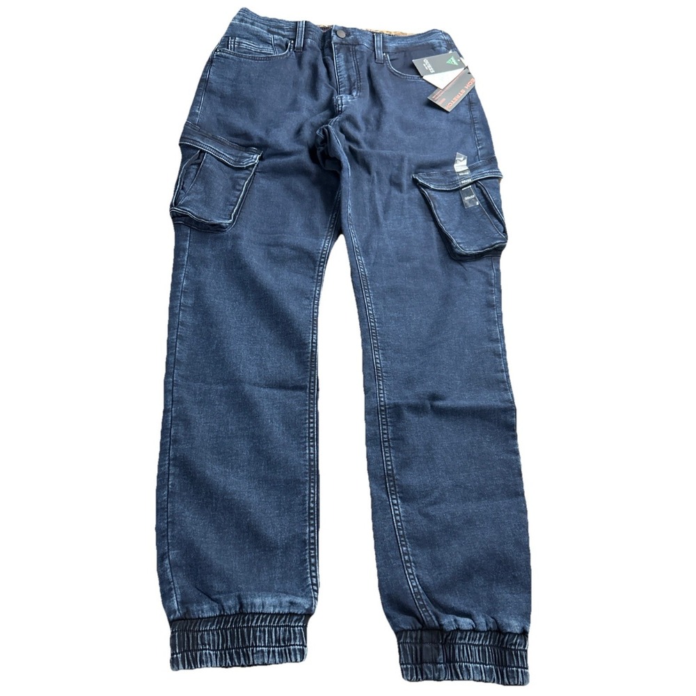 Guess Mens Denim Cargo Stretch Pants Jeans 32x32 Blue Tech Osaka Virgil